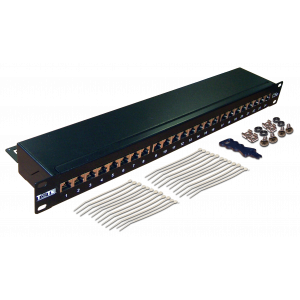 TWT Patch panel, 24 port, STP, cat. 6, 1U
